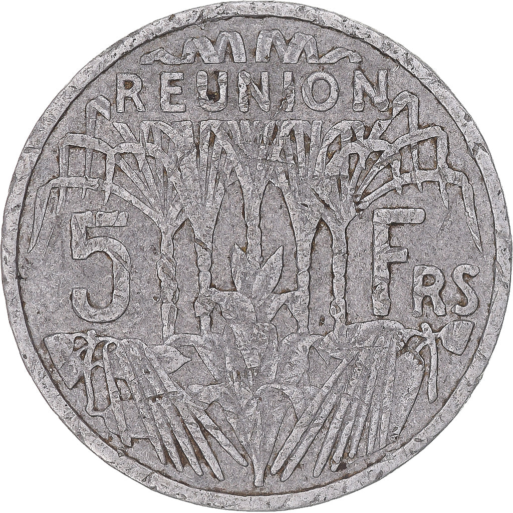 Coin, Réunion, 5 Francs, 1955, VF(20-25), Aluminum, KM:9