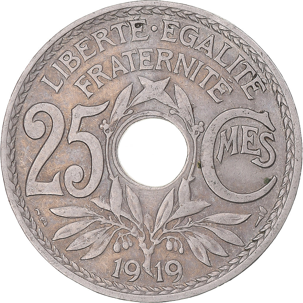 Moneta, Francia, Lindauer, 25 Centimes, 1919, Paris, BB, Rame-nichel, KM:867a