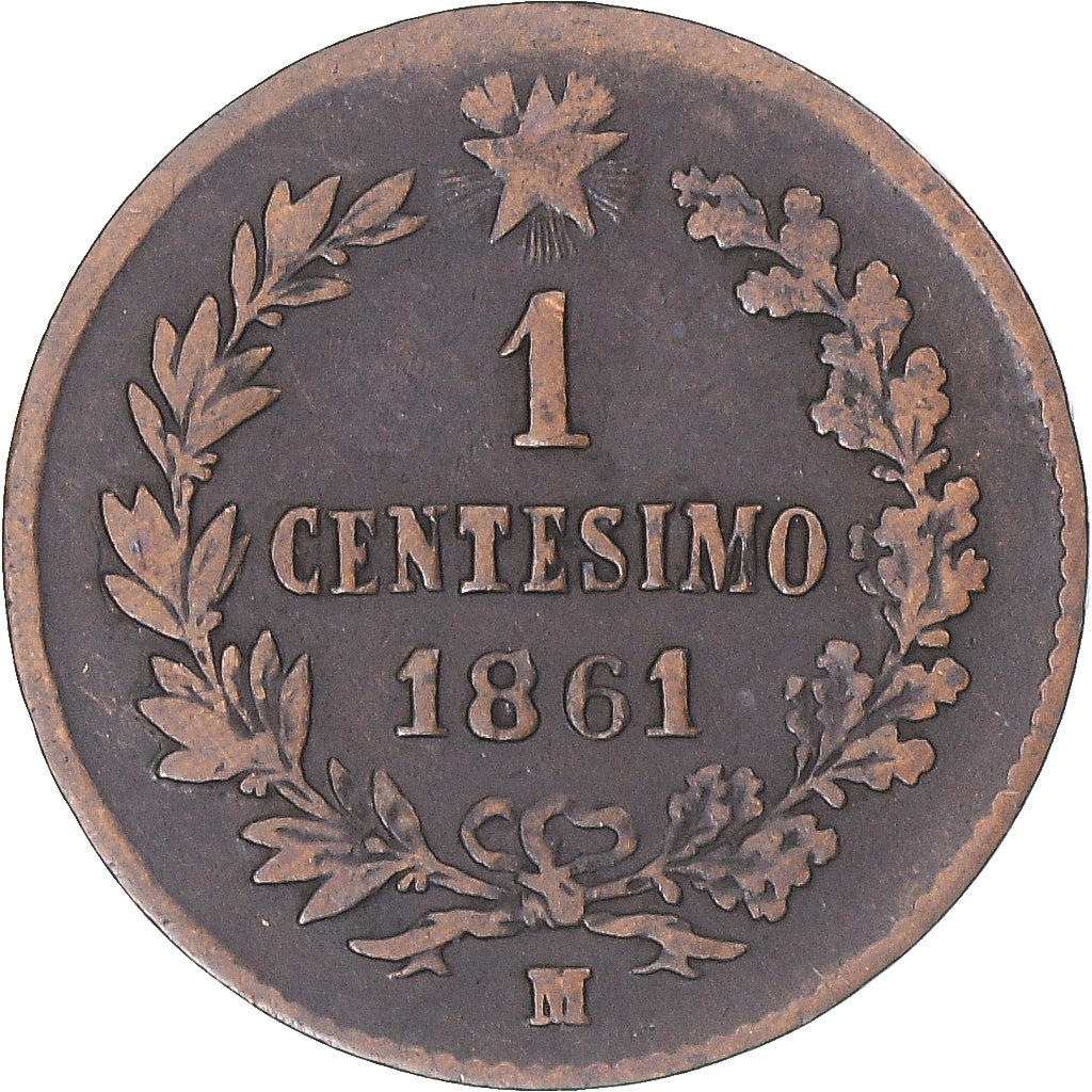 Monnaie, Italie, Centesimo, 1861, Milan, TB, Cuivre, KM:1.1