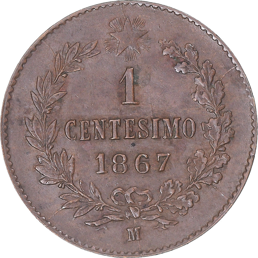 Monnaie, Italie, Centesimo, 1867, Milan, TTB+, Cuivre, KM:1.1