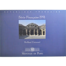 Monnaie, France, Set Francs BU, 1991, Monnaie de Paris, FDC