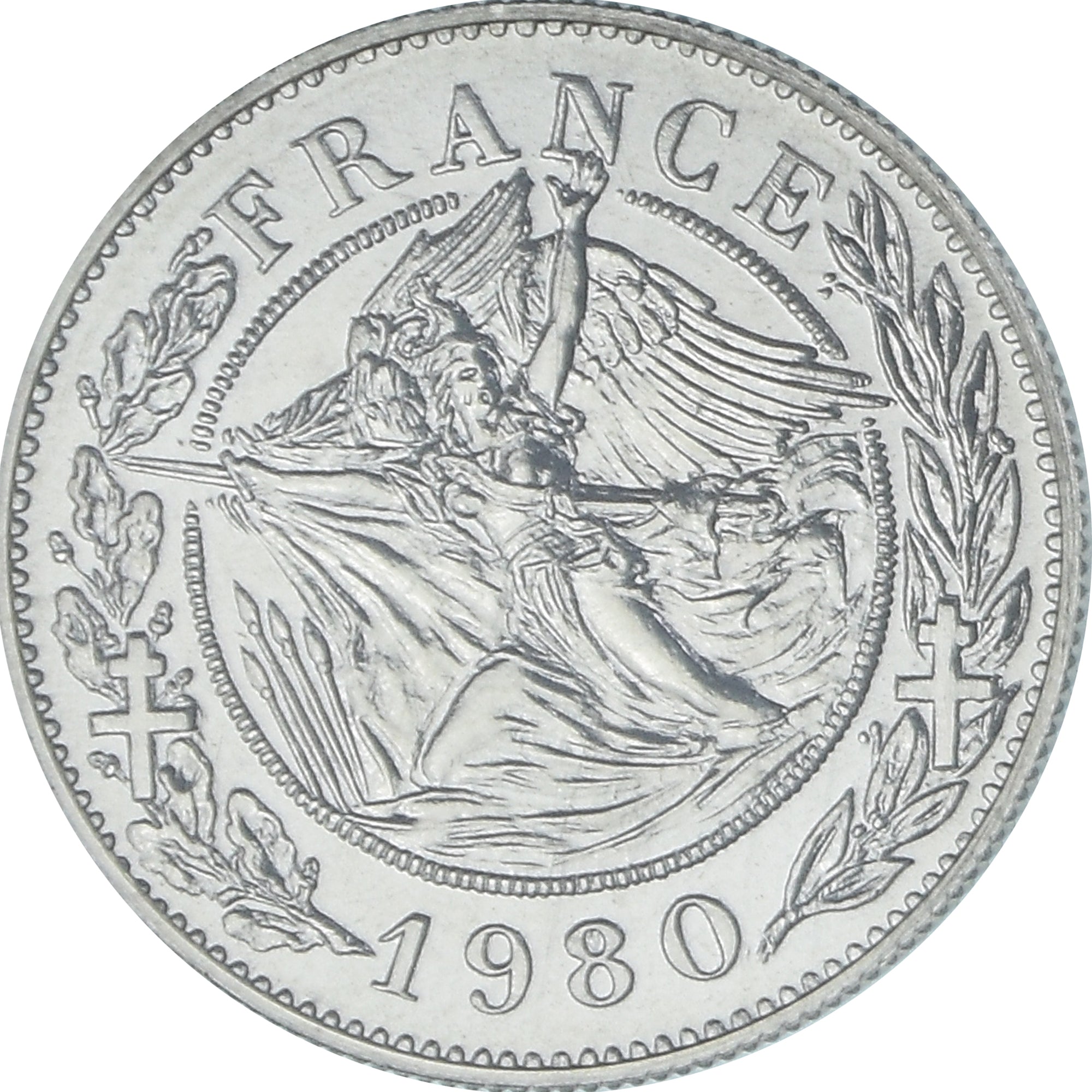 Francia, medalla, French Fifth Republic, History, 1980, FDC, Plata