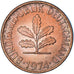 Coin, GERMANY - FEDERAL REPUBLIC, 2 Pfennig, 1974, Stuttgart, AU(50-53), Copper