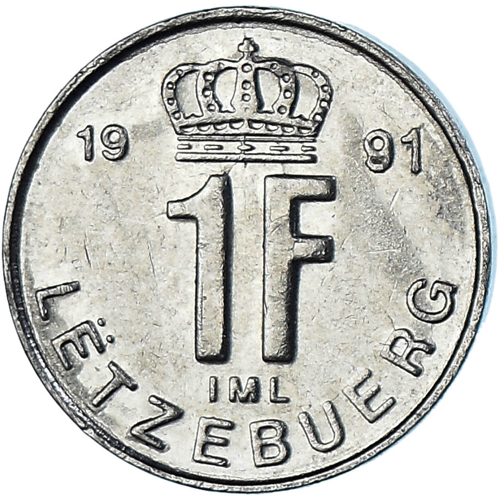 Munten, Luxemburg, Jean, Franc, 1991, PR, Nickel plated steel, KM:63