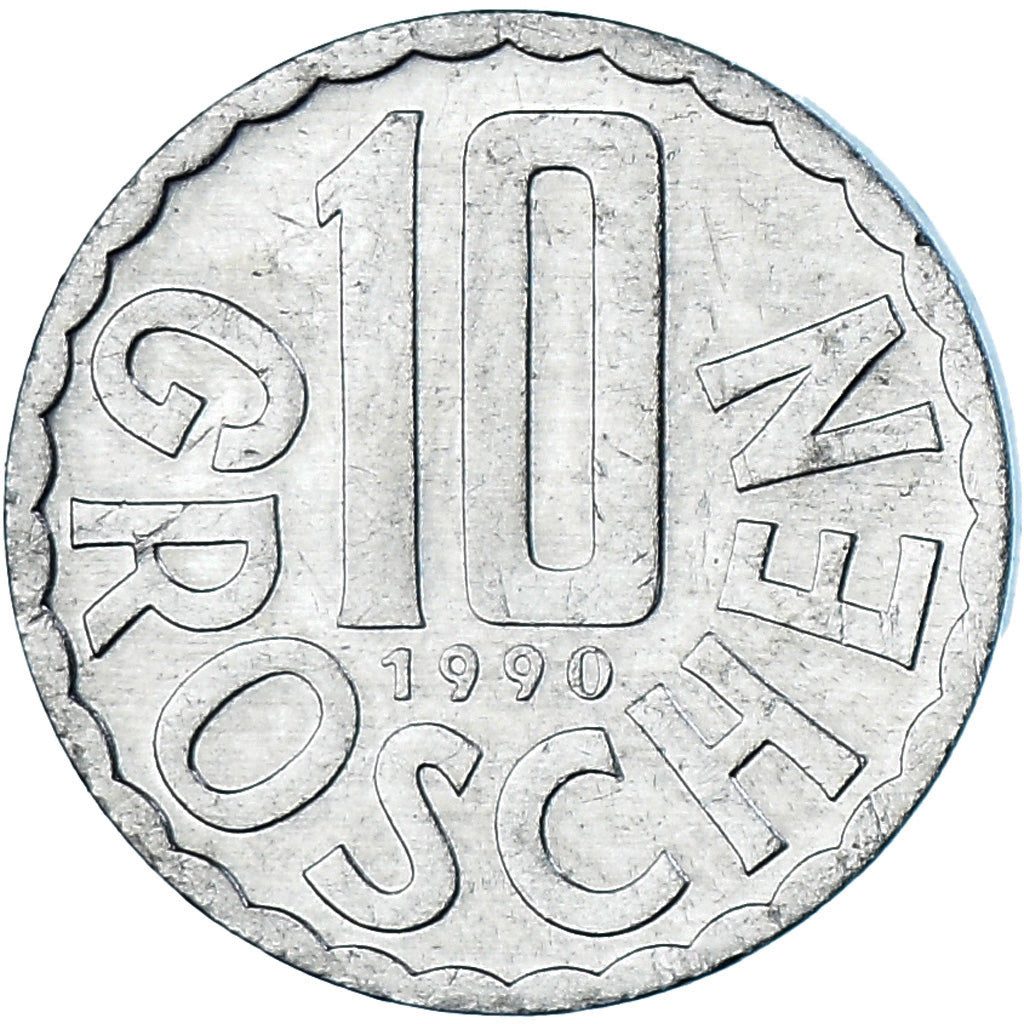 Moneta, Austria, 10 Groschen, 1990, Vienna, SPL, Alluminio, KM:2878