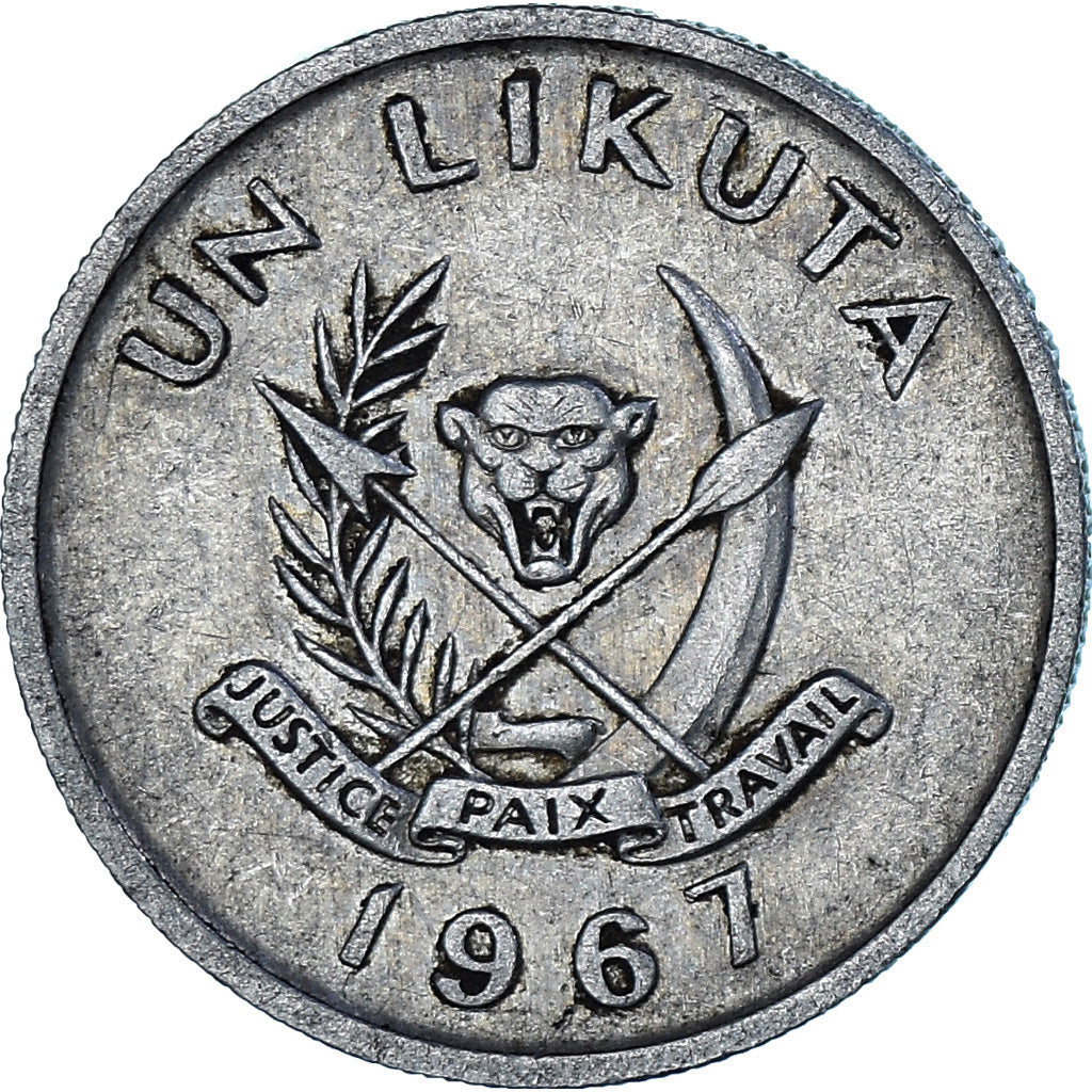 Münze, CONGO, DEMOCRATIC REPUBLIC, Likuta, 1967, SS, Aluminium, KM:8