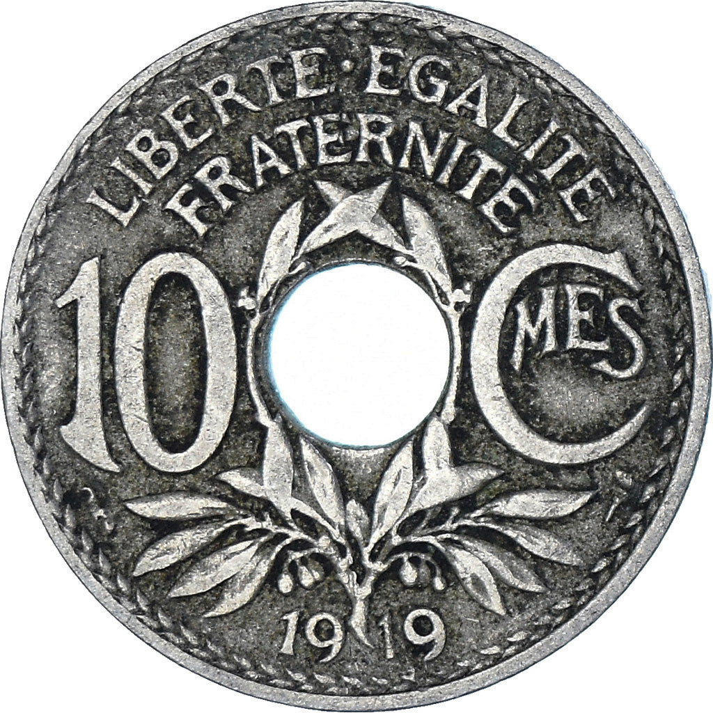 Munten, Frankrijk, Lindauer, 10 Centimes, 1919, FR+, Cupro-nikkel, KM:866a