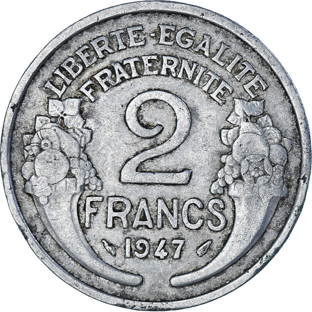 Monnaie, France, Morlon, 2 Francs, 1947, TB+, Aluminium, Gadoury:538b, KM:886a.1