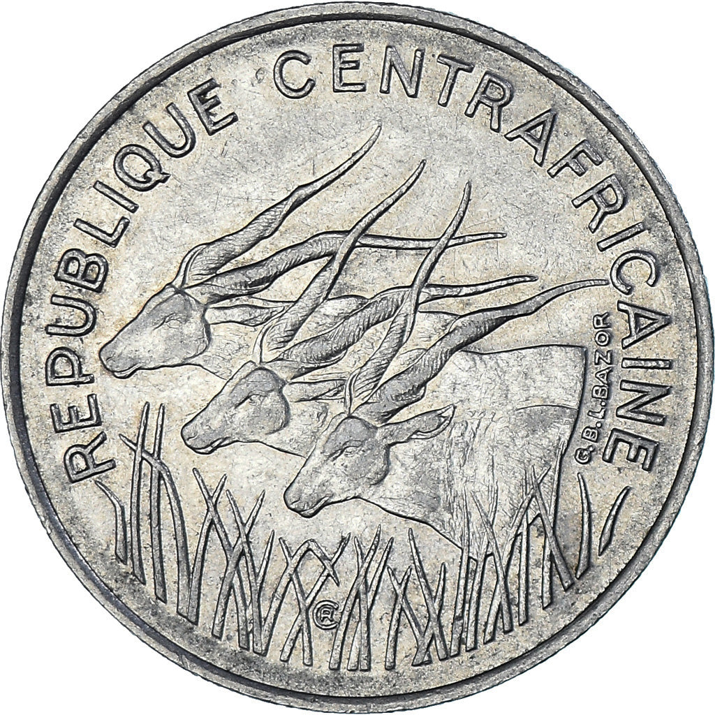 Coin, Central African States, 100 Francs, 1975, type 2, EF(40-45), Nickel, KM:7