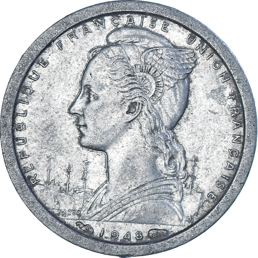 Coin, French Equatorial Africa, Franc, 1948, Paris, EF(40-45), Aluminum, KM:6