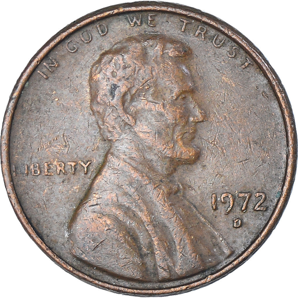 Coin, United States, Lincoln Cent, Cent, 1972, U.S. Mint, Denver, EF(40-45)
