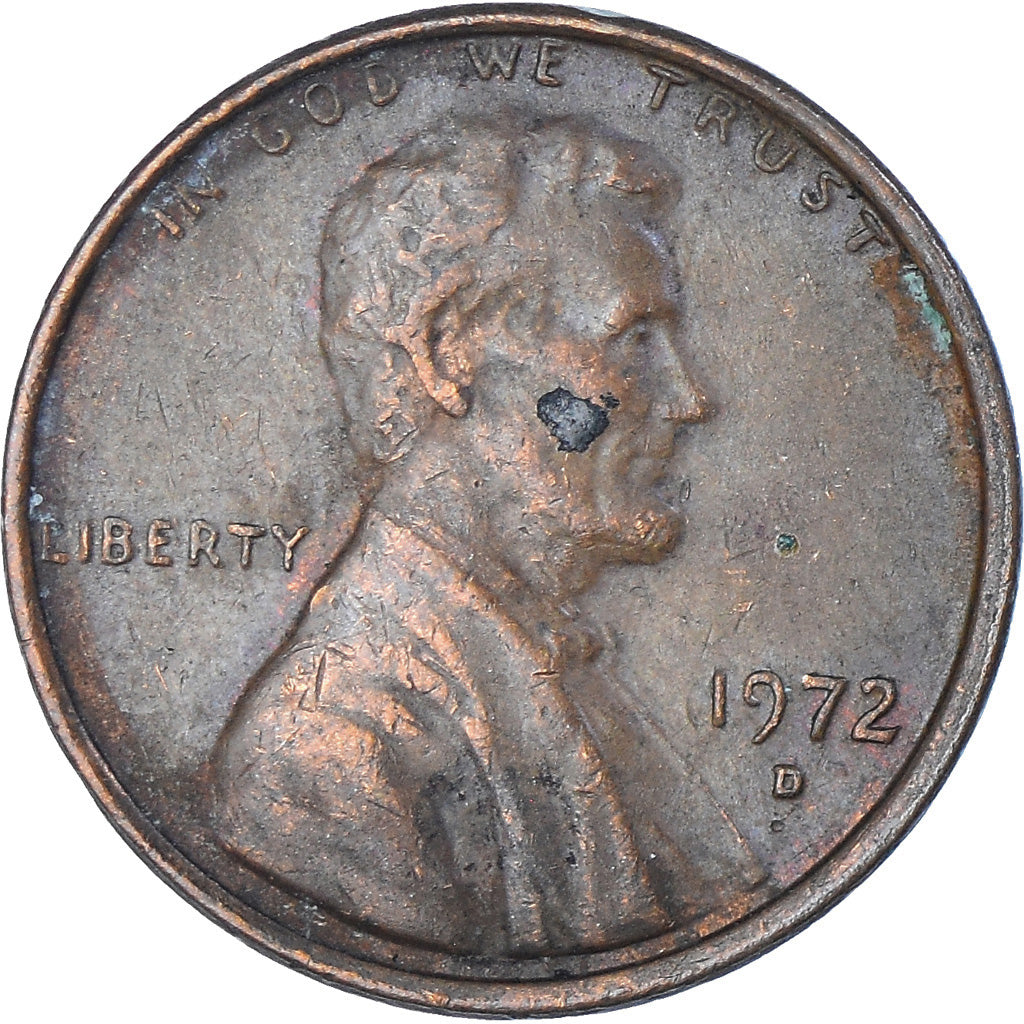 Coin, United States, Lincoln Cent, Cent, 1972, U.S. Mint, Denver, VF(20-25)