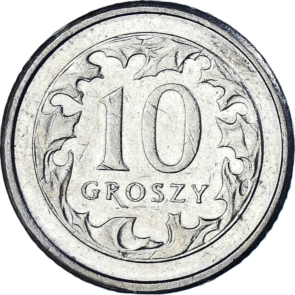 Moneta, Polonia, 10 Groszy, 2004, Warsaw, BB+, Rame-nichel, KM:279