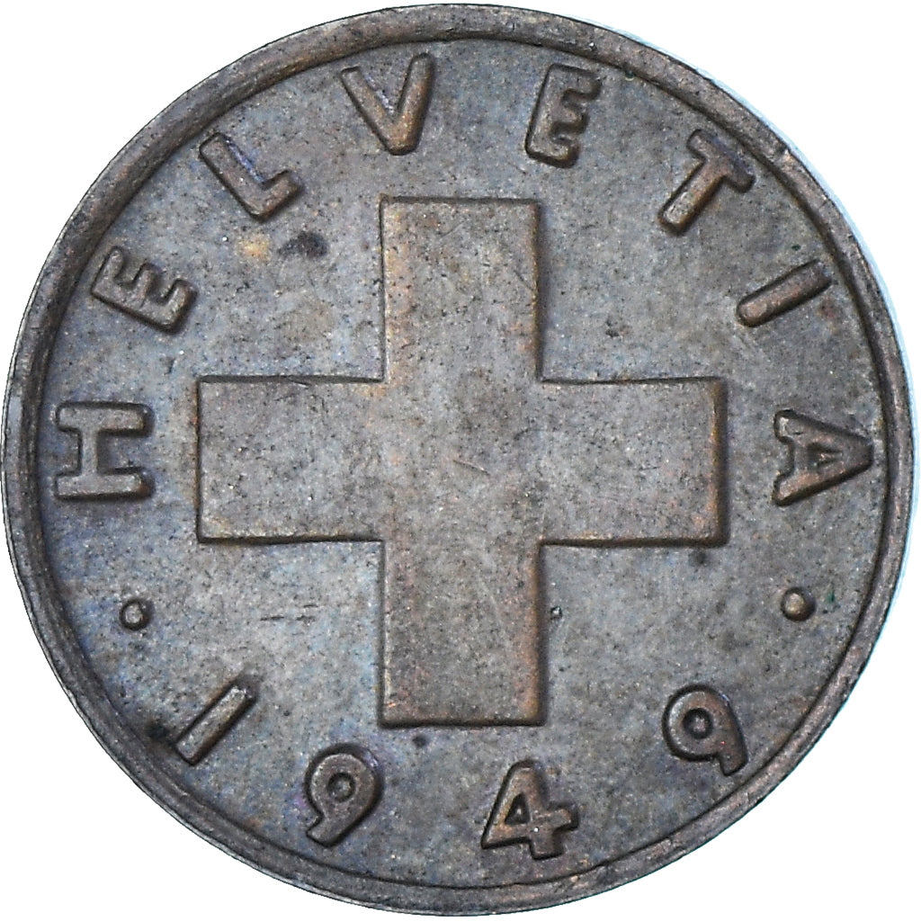 Moneta, Szwajcaria, Rappen, 1949, Bern, VF(30-35), Cynk, KM:3a