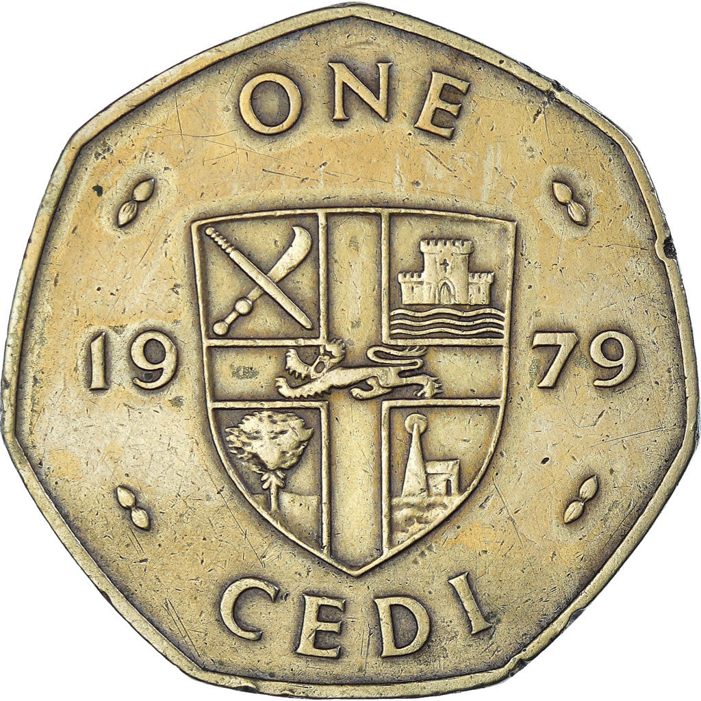 Moneda, Ghana, Cedi, 1979, MBC, Latón, KM:19