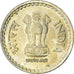 Coin, INDIA-REPUBLIC, 5 Rupees, 2009, MS(63), Nickel-brass, KM:373