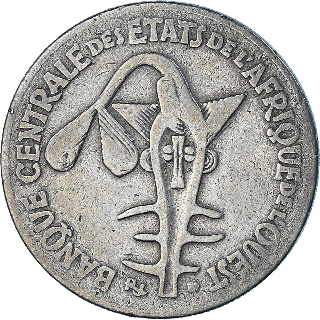Moneda, Estados del África Occidental, 50 Francs, 1972, Paris, BC+, Cobre -