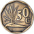 Moneda, Sudáfrica, 50 Cents, 1993, Pretoria, MBC, Bronce chapado en acero