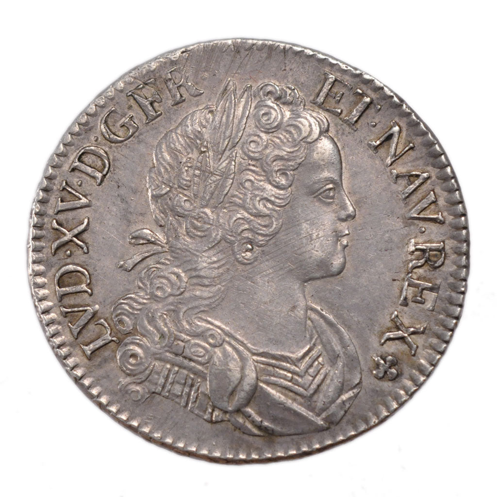 FRANCE, Écu de France-Navarre, ECU, 1718, Paris, KM #435.1, MS(60-62), Silver, .