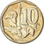 Moeda, África do Sul, 10 Cents, 2001, AU(55-58), Aço Cromado a Bronze, KM:224