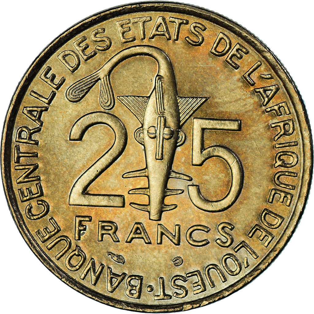 Moneta, Stati dell'Africa occidentale, 25 Francs, 2002, BB, Alluminio-bronzo