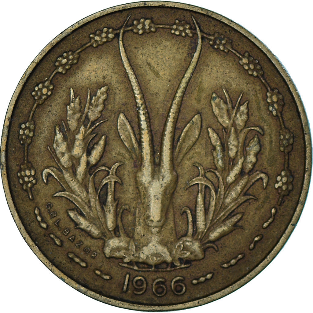 Münze, West African States, 10 Francs, 1966, SS, Aluminum-Nickel-Bronze, KM:1a