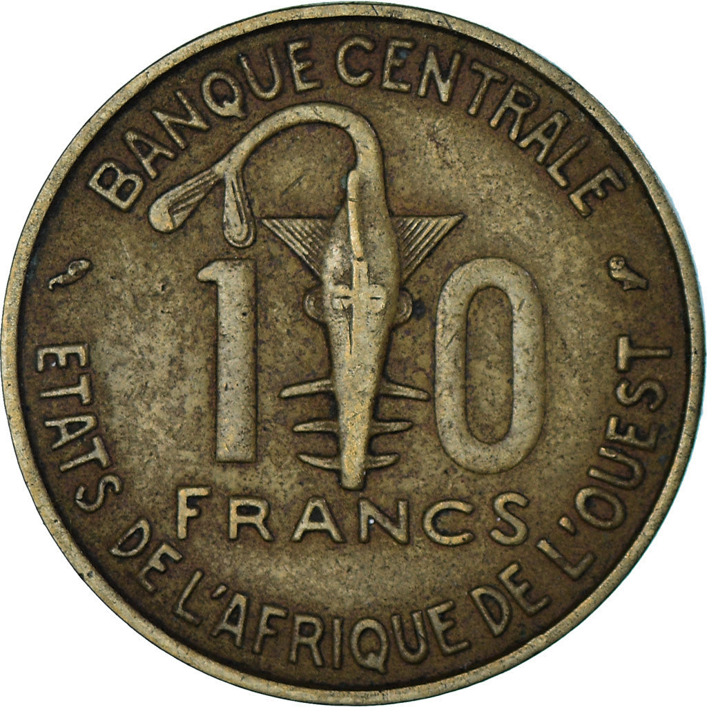 Münze, West African States, 10 Francs, 1966, SS, Aluminum-Nickel-Bronze, KM:1a