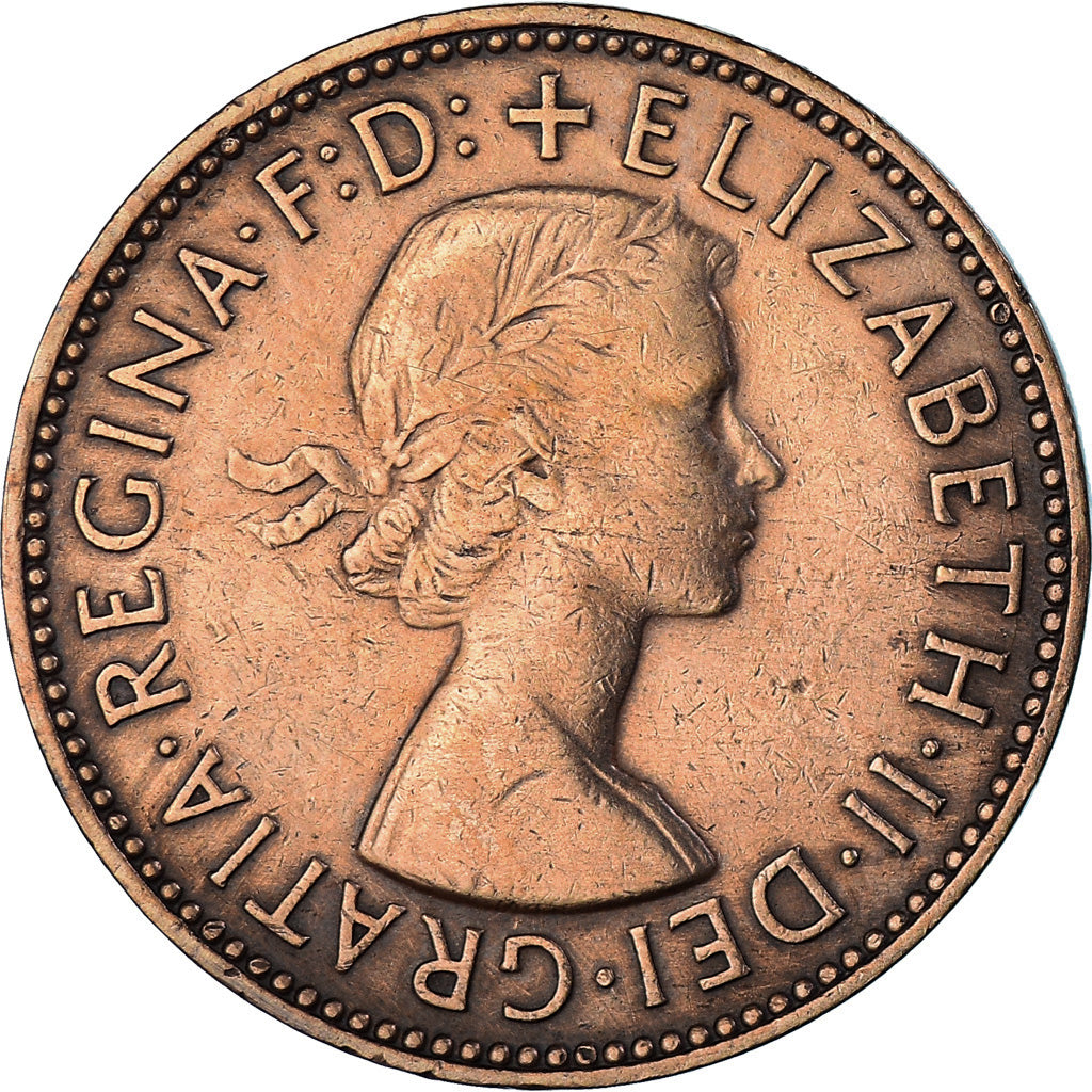 Coin, Great Britain, 1/2 Penny, 1956, EF(40-45), Bronze, KM:896