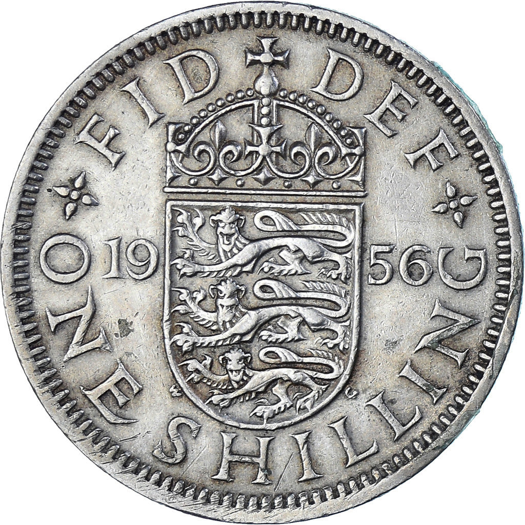 Coin, Great Britain, Shilling, 1956, EF(40-45), Cupronickel, KM:904