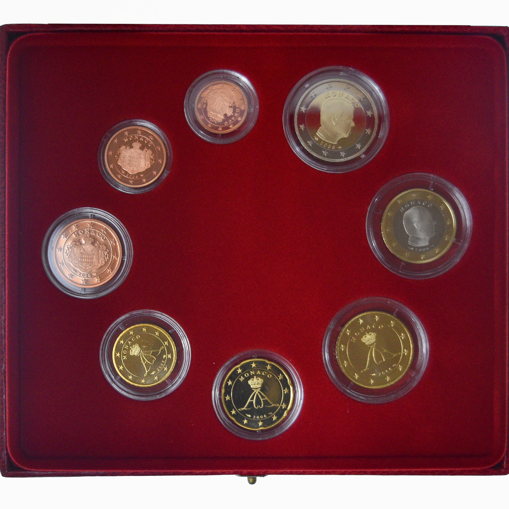 Monaco, Set 8 Monnaies  Euro. BE, Albert II, 2006, Monnaie de Paris, BE