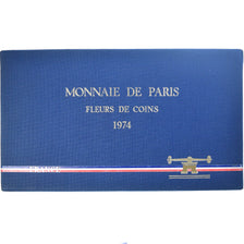 Moneta, Francia, Coffret 1 c. à 50 frs., 1974, Monnaie de Paris, FDC, N.C.