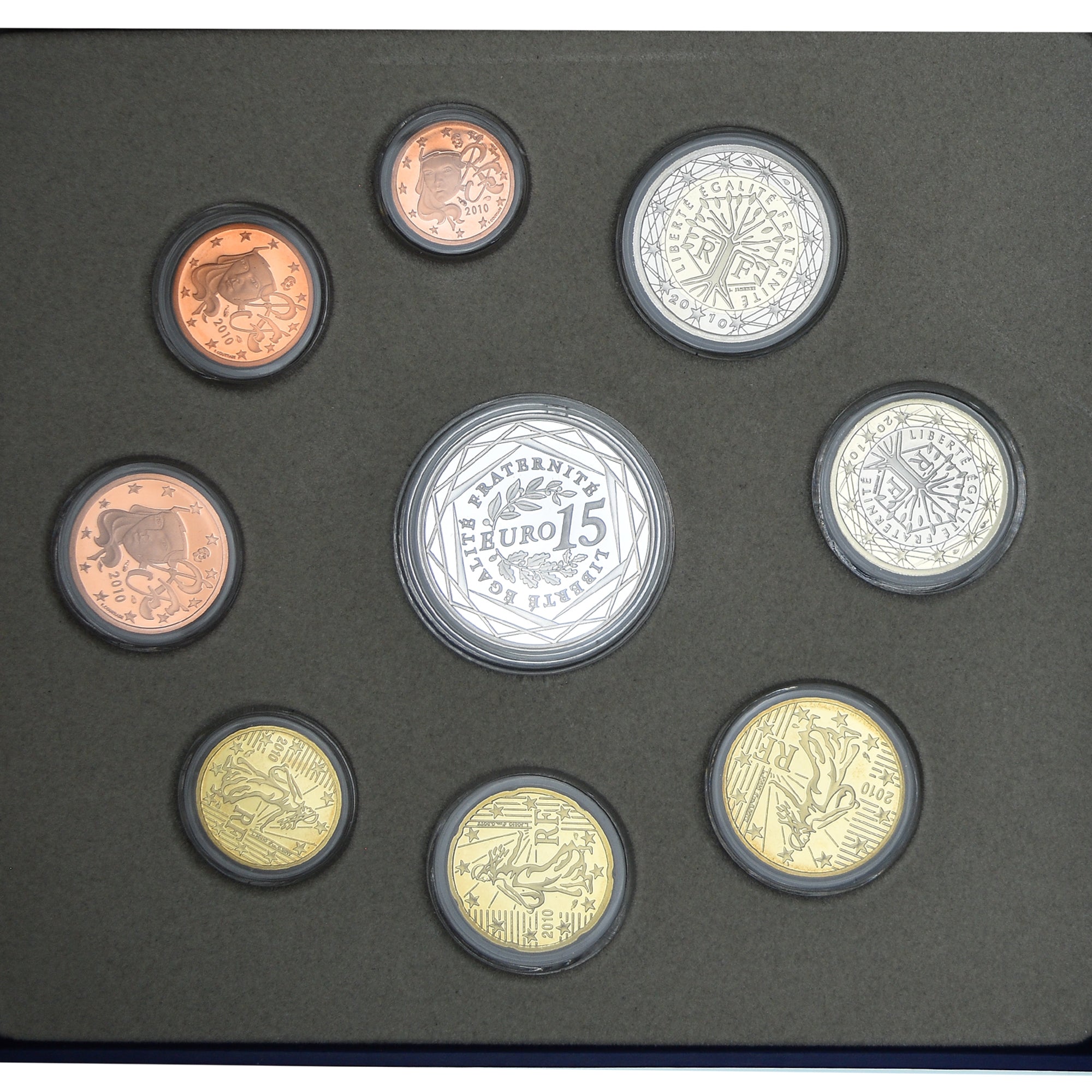 France, Monnaie de Paris, Euro-Set, 2010, Paris, BE, MS(65-70), Gadoury:page 339