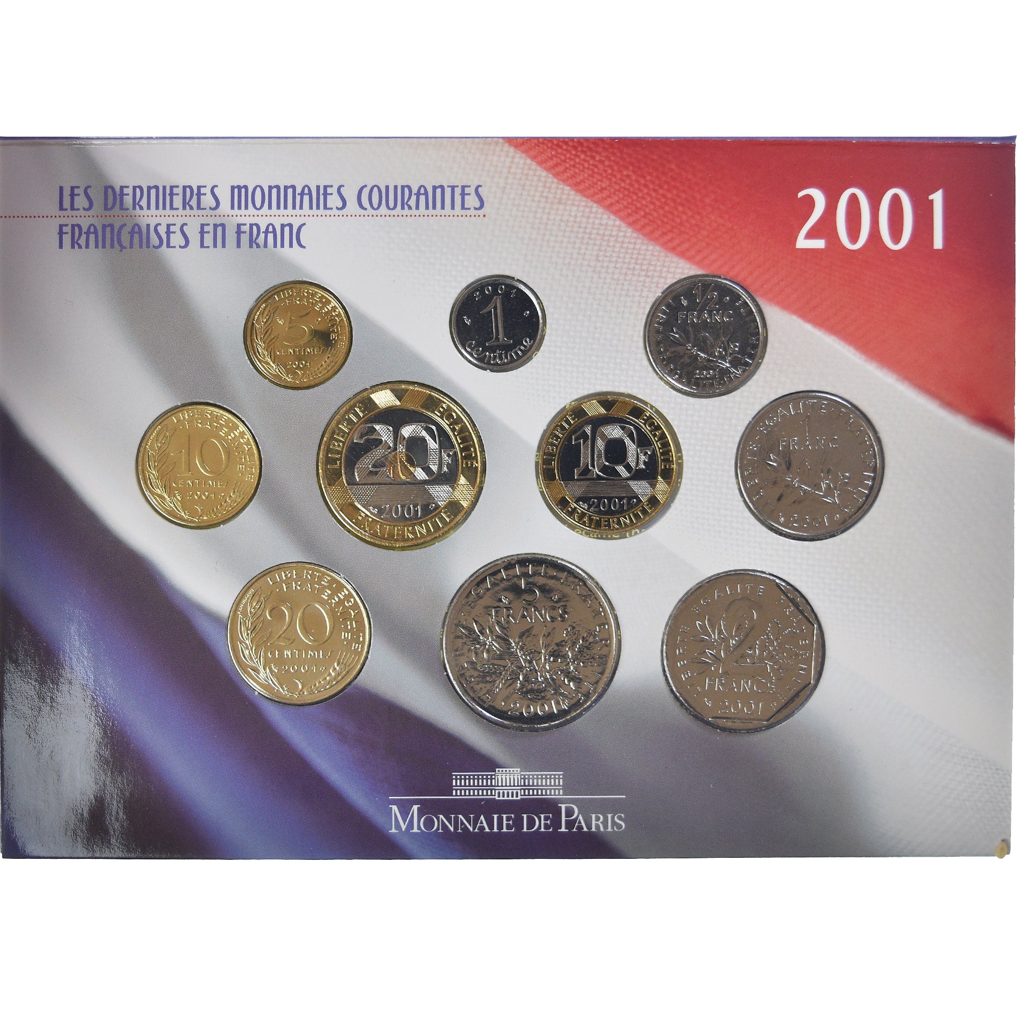 Moeda, França, Monnaie de Paris, Set, 2001, Paris, BU, MS(65-70), N/D