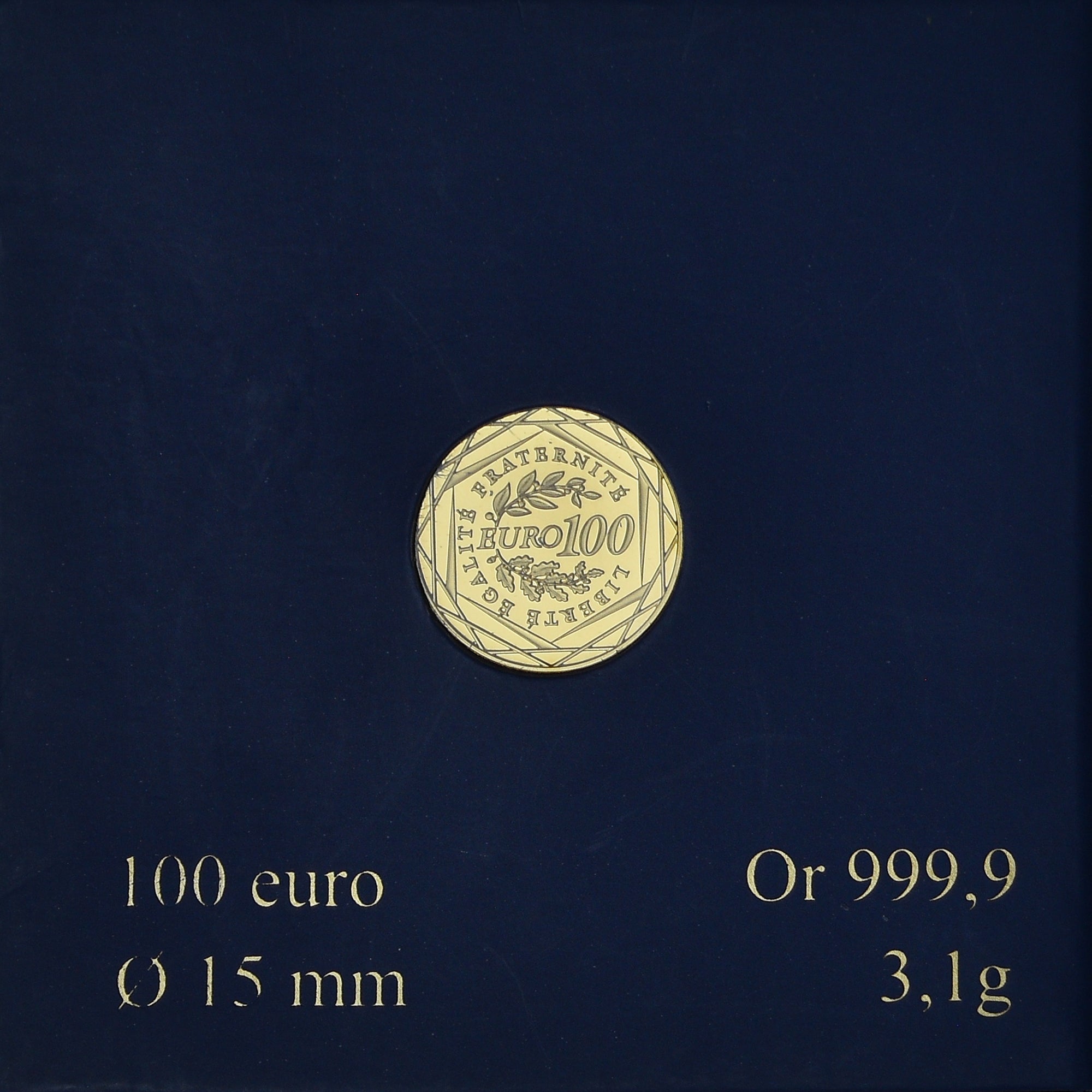 France, Monnaie de Paris, 100 Euro, 2010, Paris, LA SEMEUSE .BU, MS(65-70), Gold