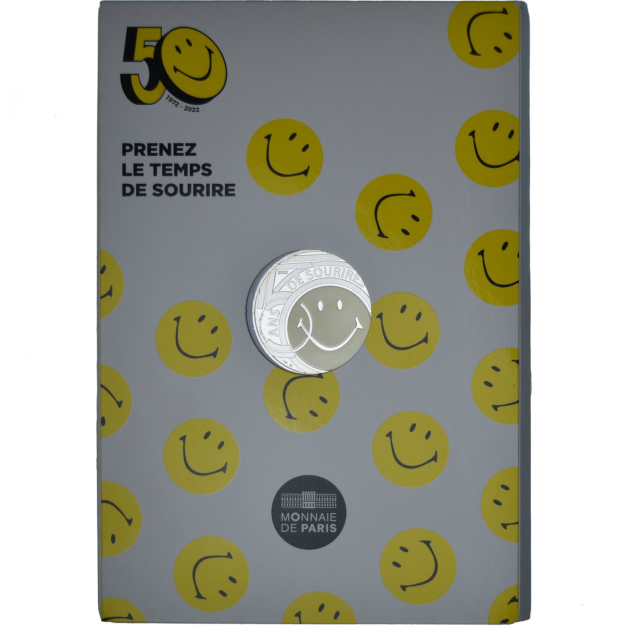 France, 10 Euro, 2022, Monnaie de Paris, SMILEY .Colorized.BU, MS(65-70), Silver