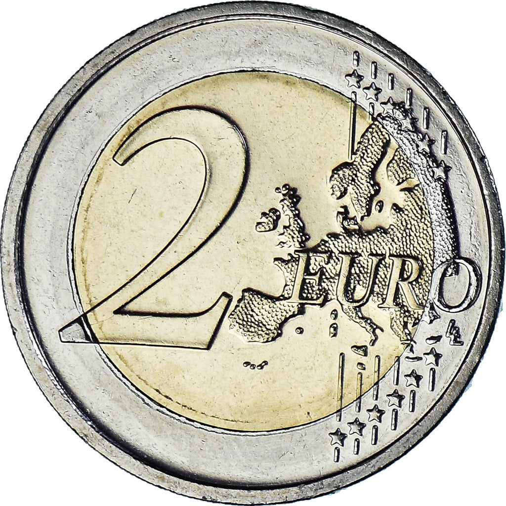 Ireland, 2 Euro, 2016, HIBERNIA colorized, MS(63), Bi-Metallic