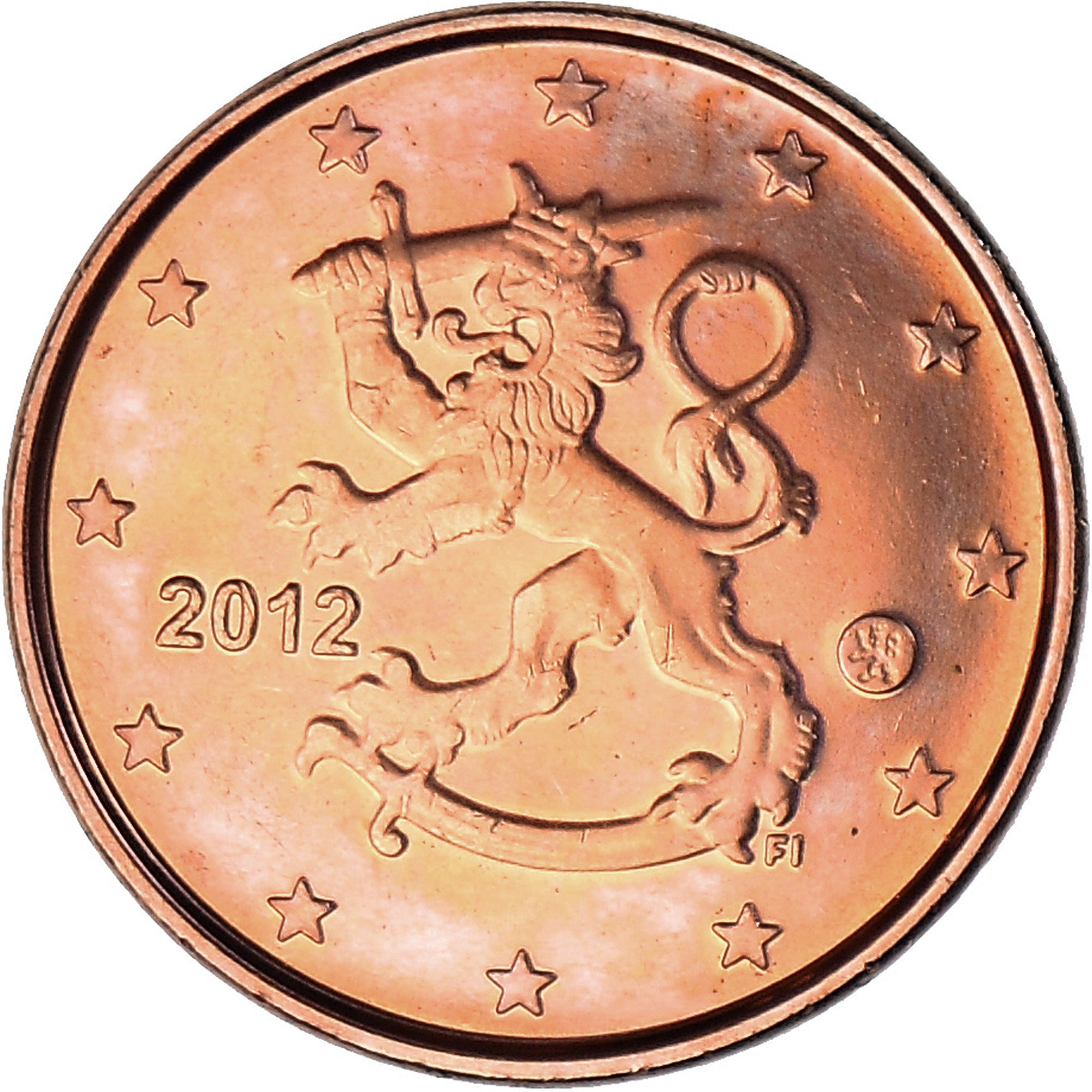 Finnland, Euro Cent, 2012, Vantaa, STGL, Copper Plated Steel, KM:98
