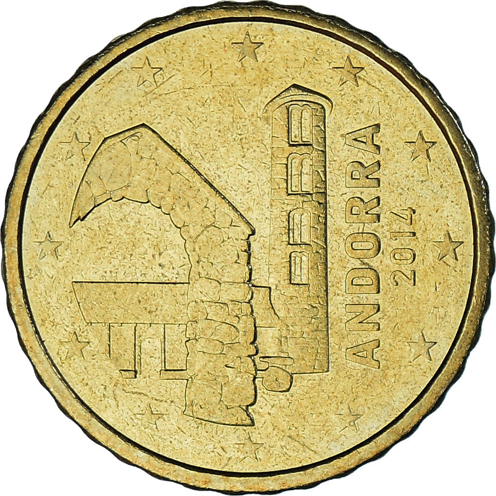 Andorra, 10 Euro Cent, 2014, MS(63), Brass, KM:New