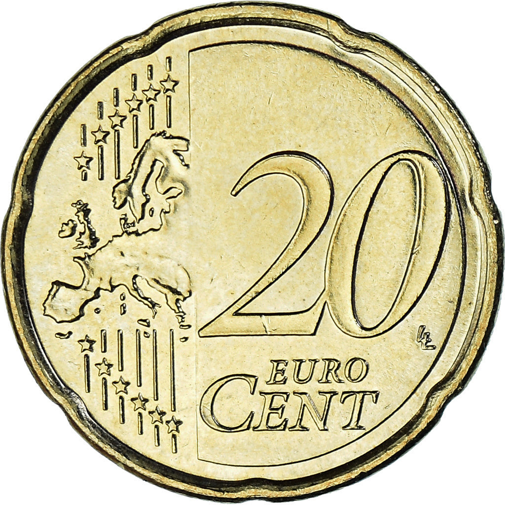 Francia, 20 Euro Cent, 2021, SC, Latón