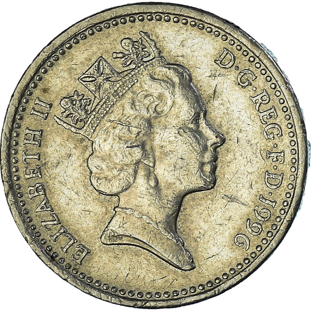 Coin, Great Britain, Elizabeth II, Pound, 1996, EF(40-45), Nickel-brass, KM:972