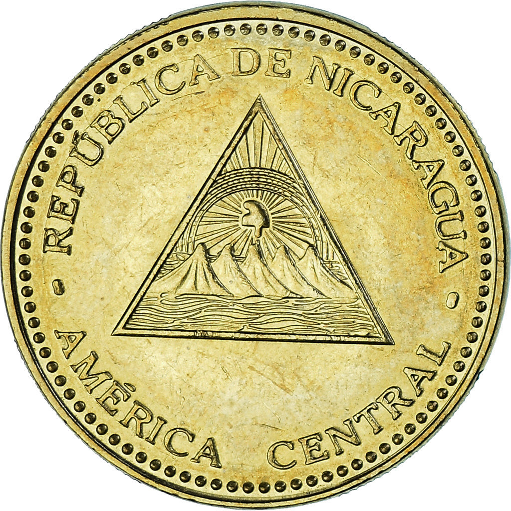 Coin, Nicaragua, 25 Centavos, 2007, British Royal Mint, AU(55-58), Brass plated
