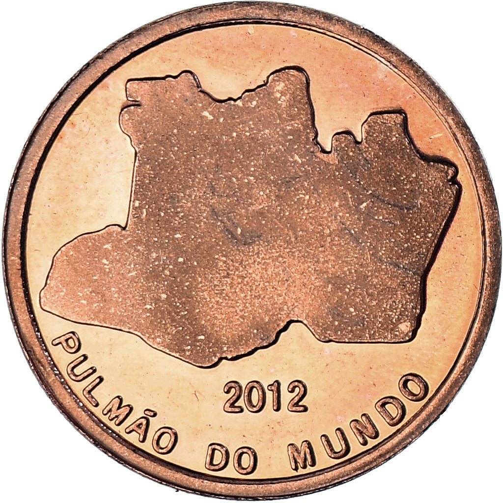 Coin, Brazil, 20 Reis, 2012, Amazonie., MS(63), Acier plaqué cuivre