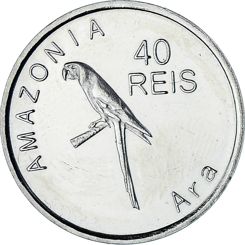 Coin, Brazil, 40 Reis, 2012, Amazonie., MS(63), Acier plaqué nickel