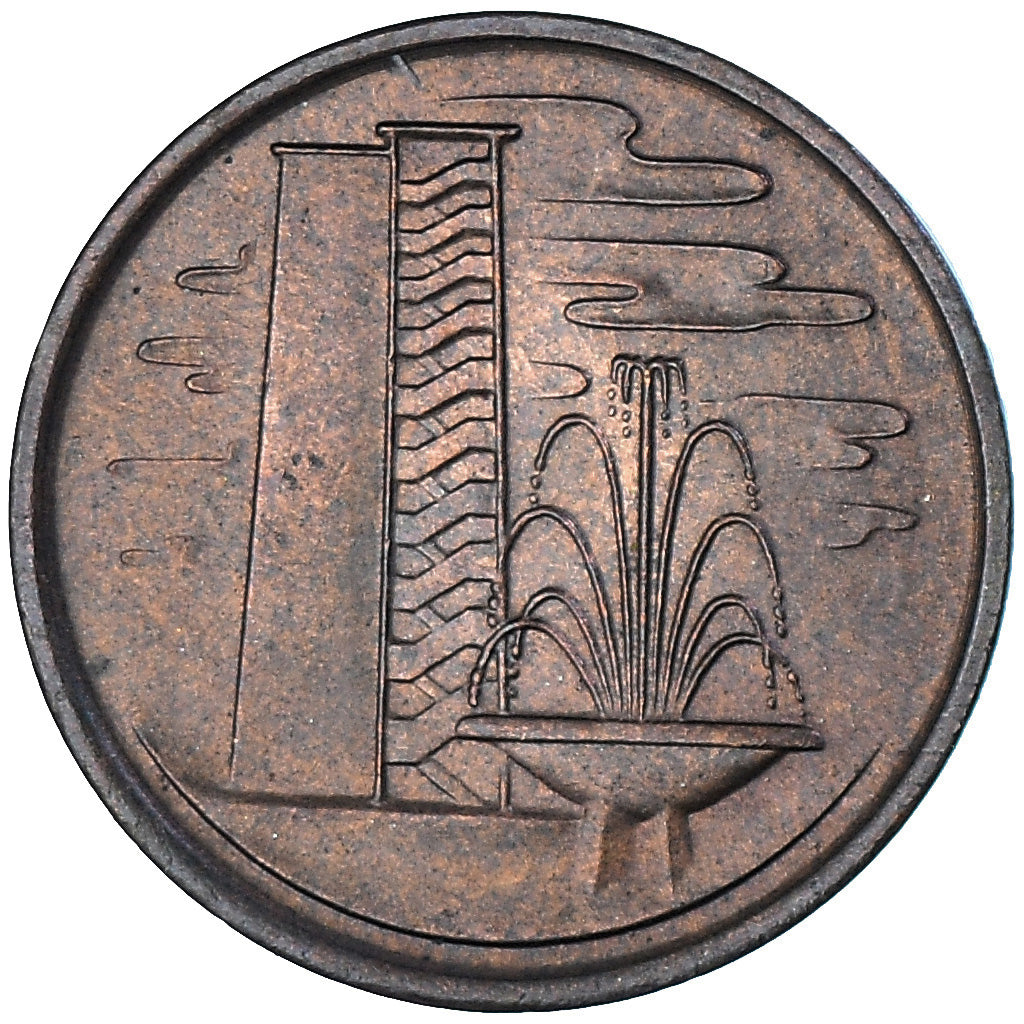 Moeda, Singapura, Cent, 1973, Singapore Mint, EF(40-45), Aço Revestido a Cobre