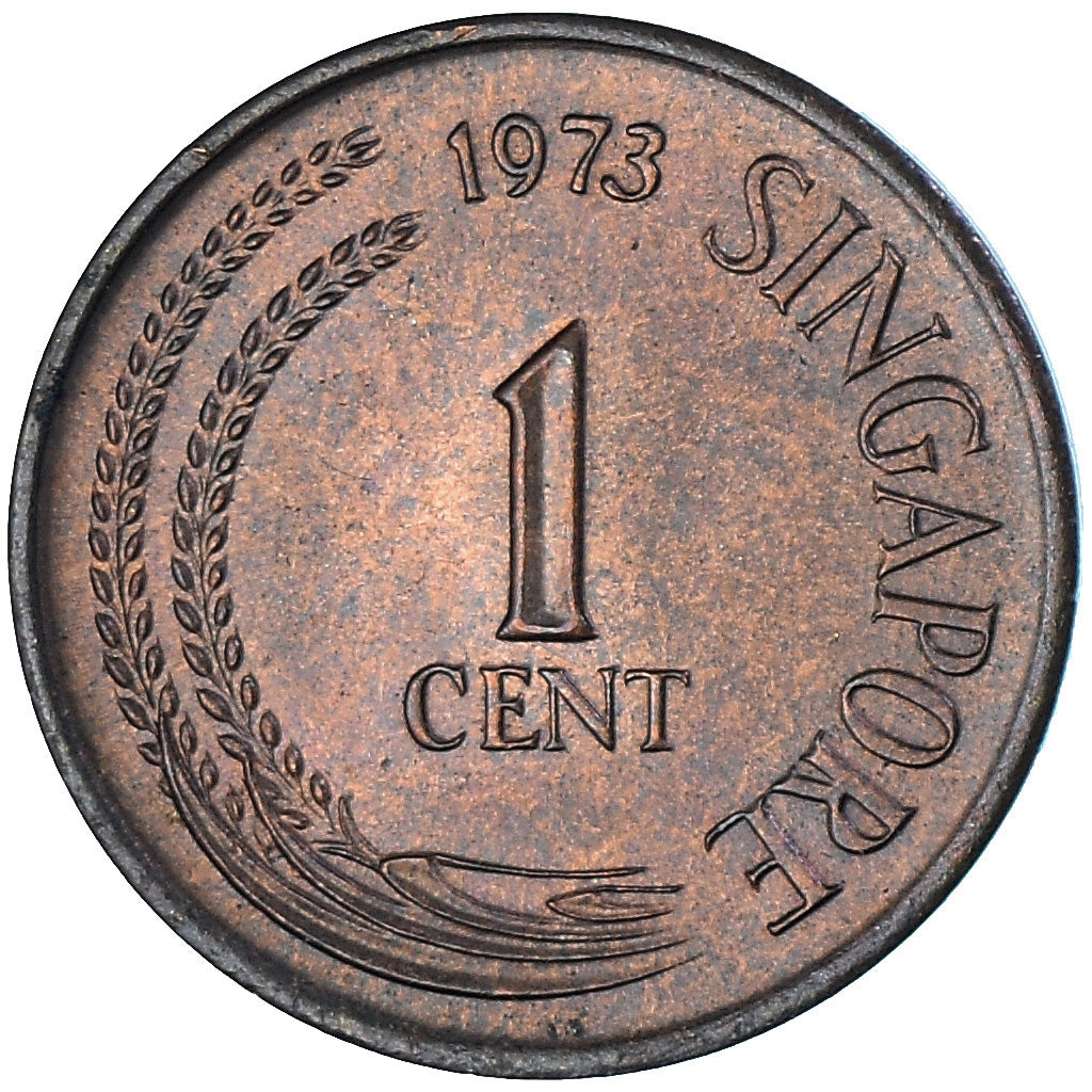 Moeda, Singapura, Cent, 1973, Singapore Mint, EF(40-45), Aço Revestido a Cobre