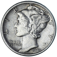 Coin, United States, Mercury Dime, Dime, 1943, U.S. Mint, Philadelphia