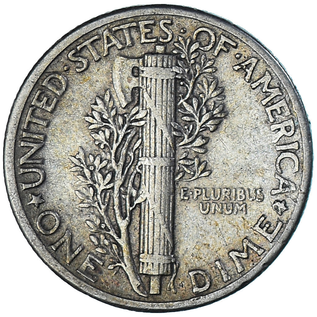 Coin, United States, Mercury Dime, Dime, 1943, U.S. Mint, Philadelphia