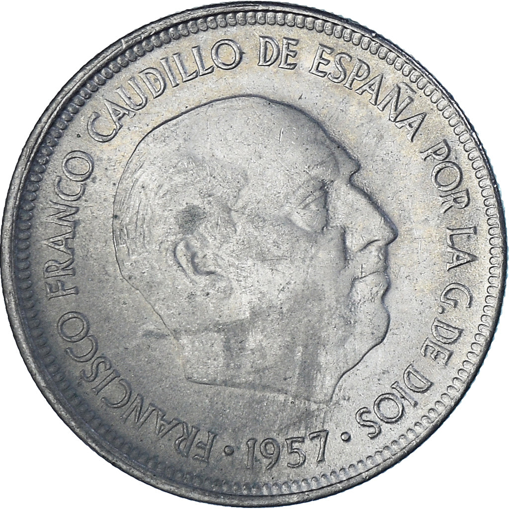 Moneda, España, Caudillo and regent, 5 Pesetas, 1971, MBC, Cobre - níquel