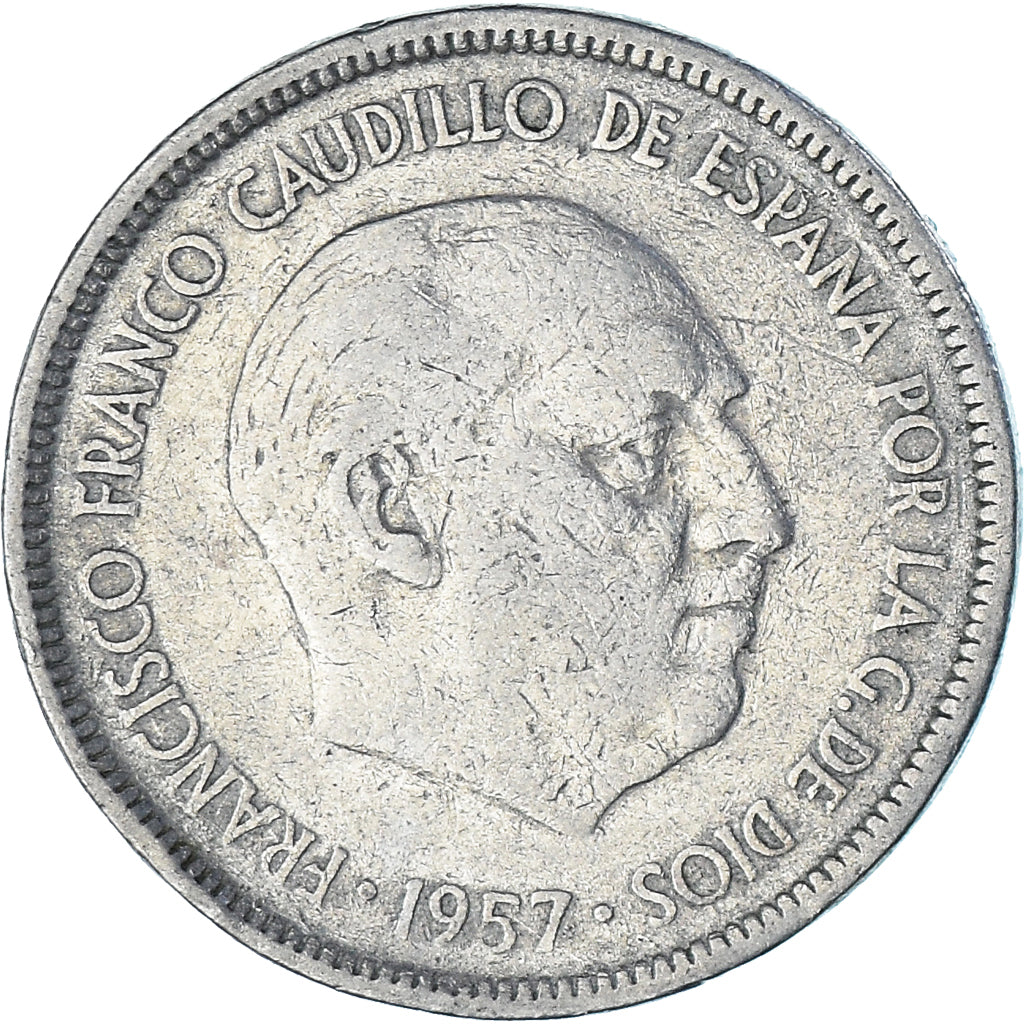 Moneda, España, Caudillo and regent, 5 Pesetas, 1968, BC+, Cobre - níquel
