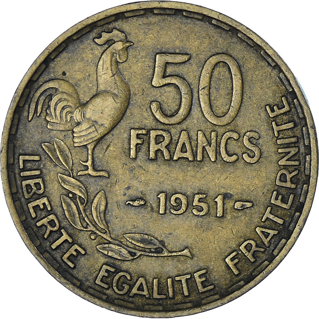Monnaie, France, Guiraud, 50 Francs, 1951, Paris, TTB, Bronze-Aluminium